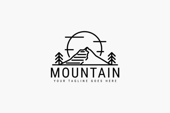 Download Mountain Line Art Minimalist Logo Design - Minimalist logo Collection