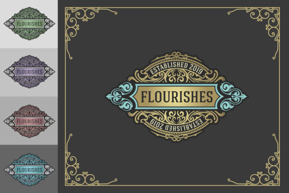 Download Luxury Logo Template Flourishes with Floral Ornaments - Luxury Collection