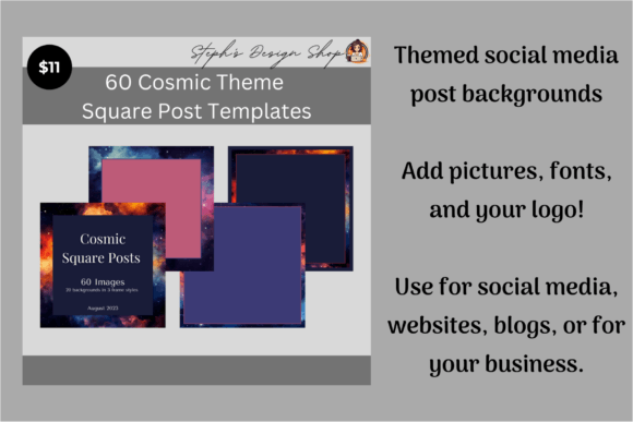 Download Square Posts: Cosmic Theme (60 PNGs) - Premium Resources