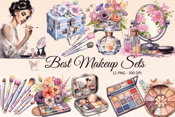 Download Best Makeup Sets Watercolor Cliparts - Makeup Collection