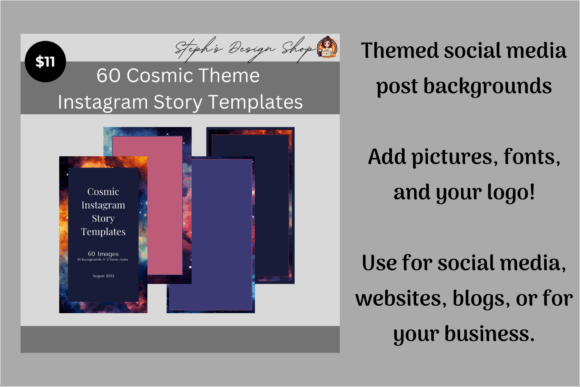 Download Instagram Story: Cosmic Theme (60 PNGs) - Premium Resources