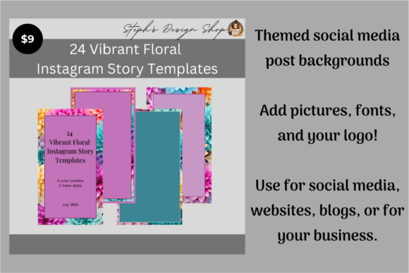 Download Instagram Story: Vibrant Floral (24 PNGs - Premium Resources