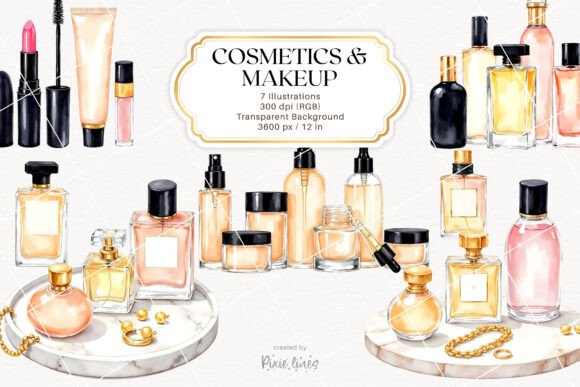 Download Cosmetics and Makeup Illustrations - Makeup Collection